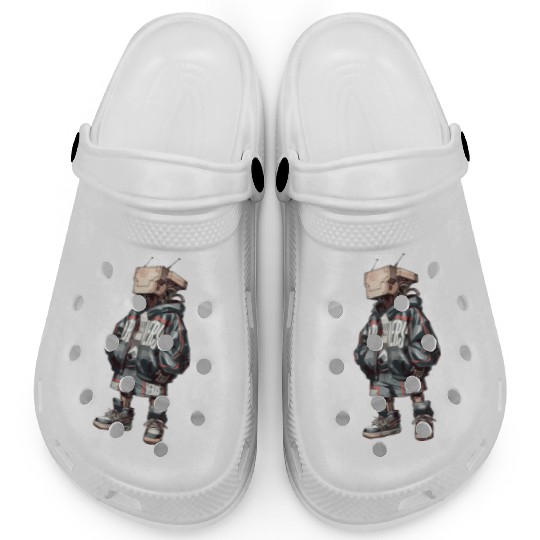 futuristic robot with a streetwear-inspired Clogs