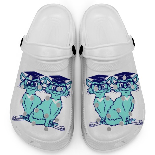 2 Cats College Degree School-Leaving Certificate Clogs