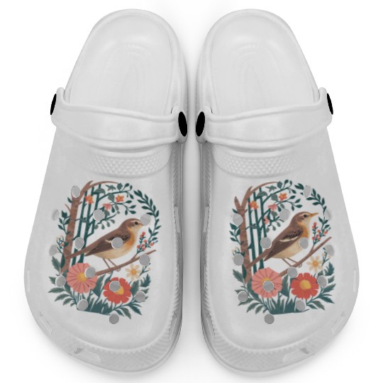 Cottagecore Bird and Floral Harmony Clogs
