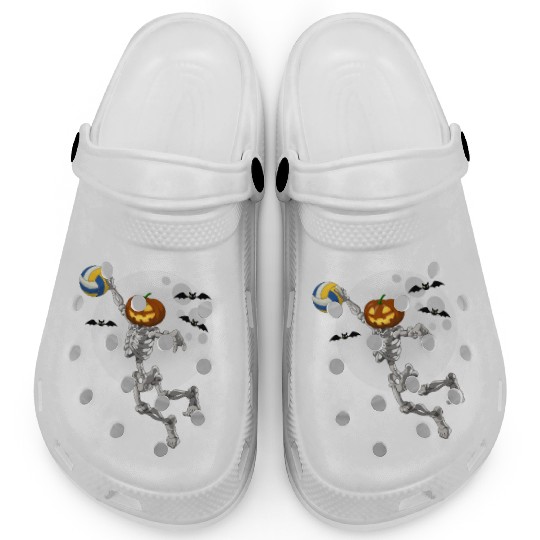 Volleyball Skeleton Volleyball Player Halloween Clogs
