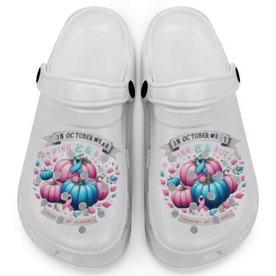In October Wear Pink & Blue Pregnancy Infant Clogs