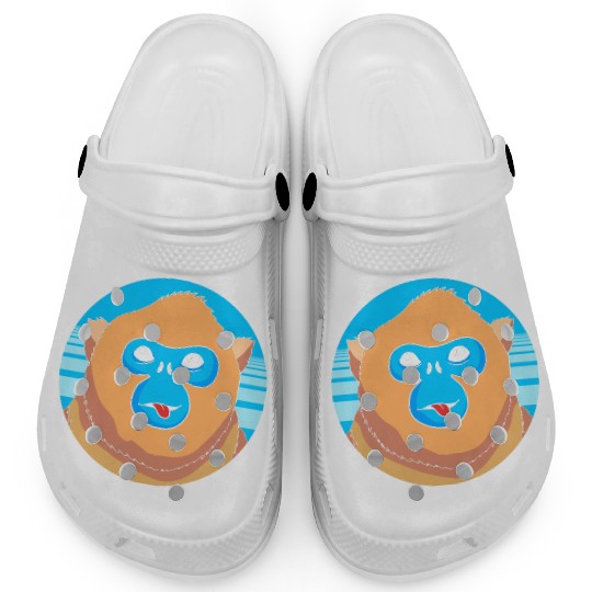 Monkey Lover Cute Snub Nosed Monkey Face Clogs