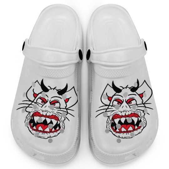 Demon Monster Cat Halloween Fun Horror Devil Horns Clogs