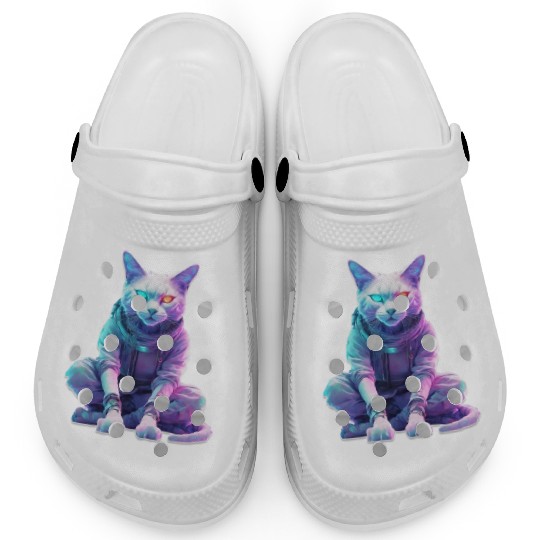 Futuristic Cyberpunk Cat Clogs