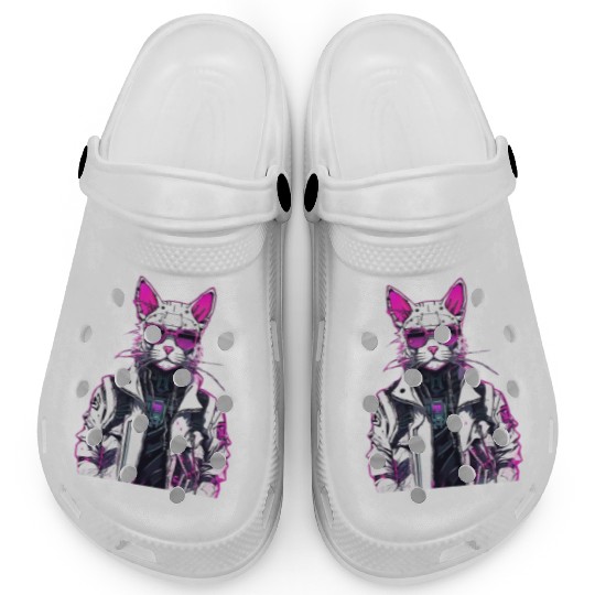 Cyberpunk Cat: Neon Outlaw Clogs