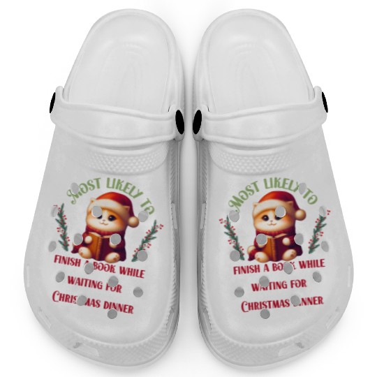 Most Likely To Christmas Bookish Quotes Clogs