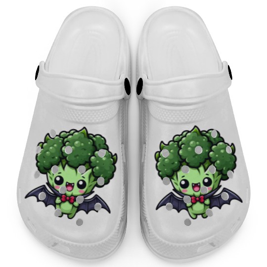 Cute Halloween Broccoli Vampire Cartoon Clogs