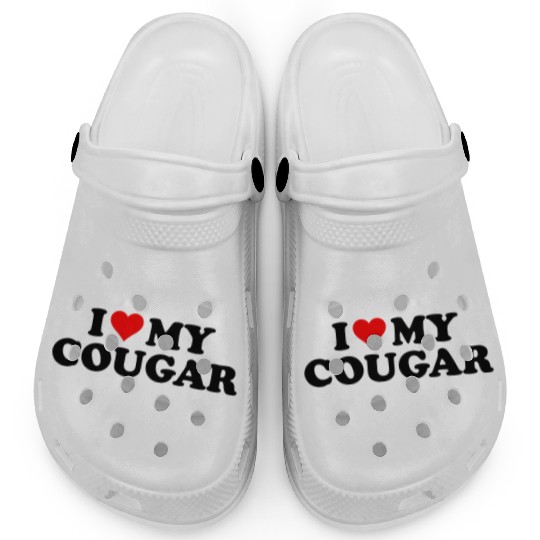 I Love Cougars Cougar Humor Valentine's Day 3WH1 Clogs