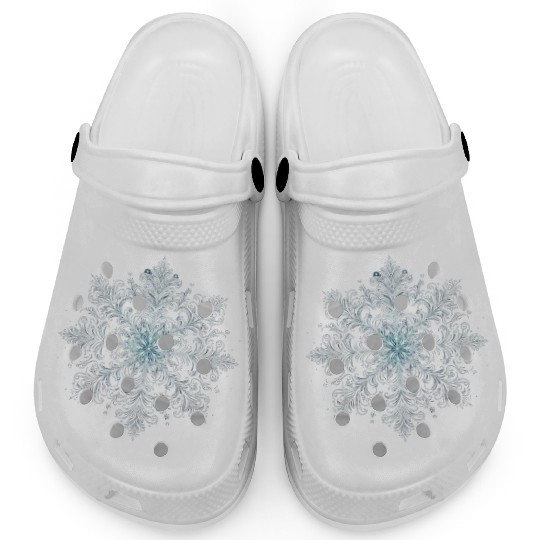 Elegant Snowflake Intricate Glow Winter 2 Clogs