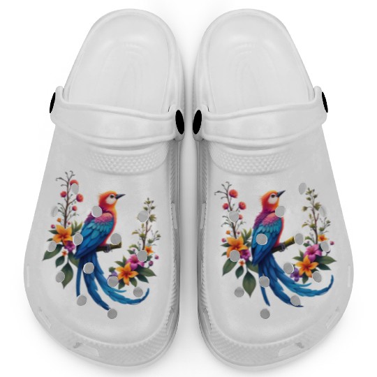 Fantastical Bird Of Paradise Painting Clogs