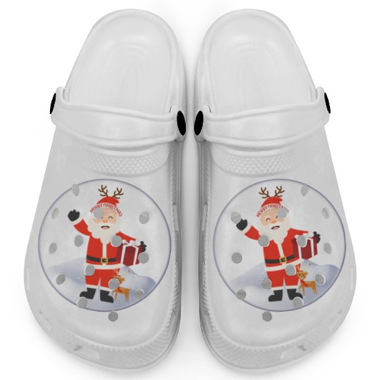 Santa’s Joy: Christmas Snow Globe Clogs