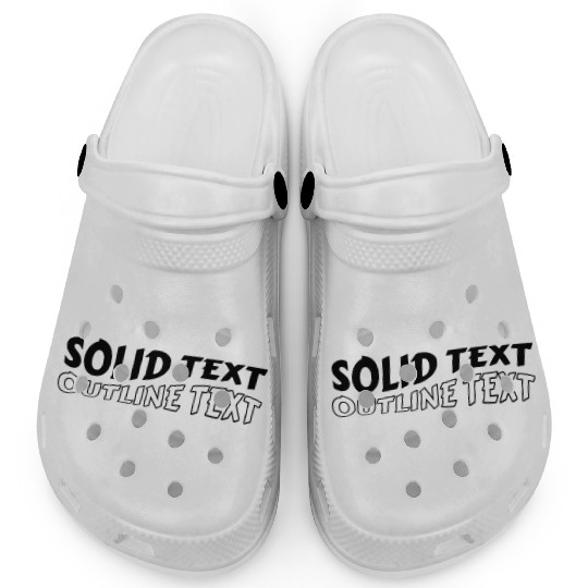 Solid Text, Outline Text | Clogs Design