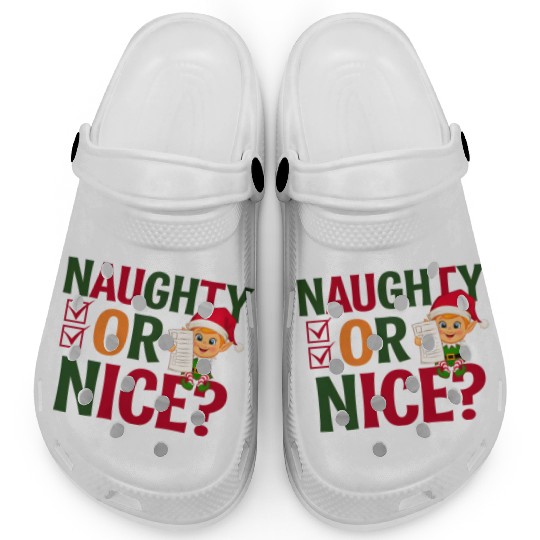 Naughty or Nice Elf Checklist Christmas Fun Clogs