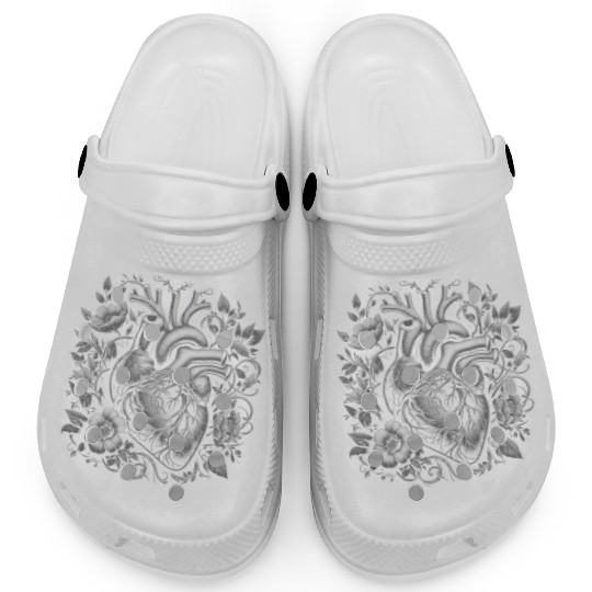 Botanical Heart Artistic Anatomy 1 Clogs