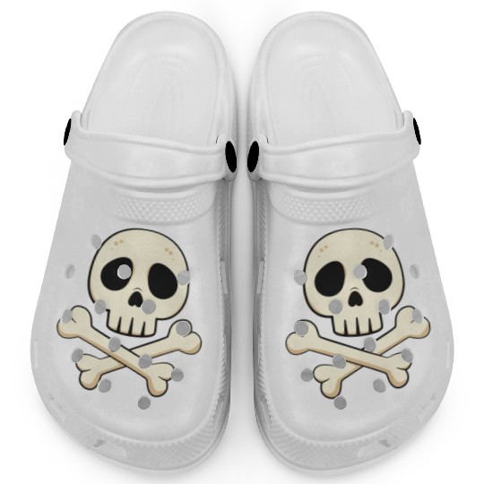 Cartoon skull and crossbones Clogs