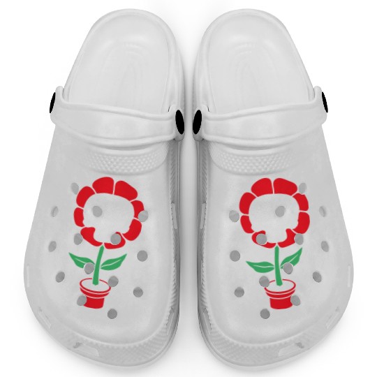 Evil Skull Flower Horror Halloween Skeleton Head Clogs