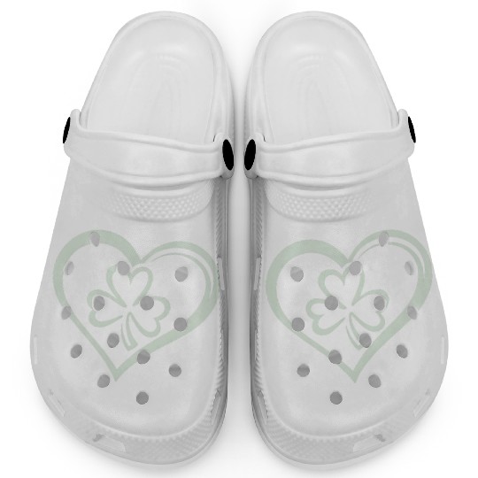Saint Patrick's Day Funny Shamrock Heart Irish Clogs