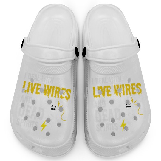 Electrician Halloween Humor Live Wires Dead Ghost Clogs