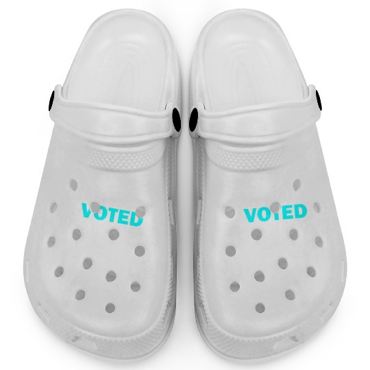 I voted to save democracy white Clogs