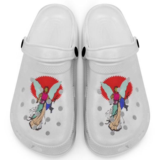 Beautiful angel holding a bible Clogs