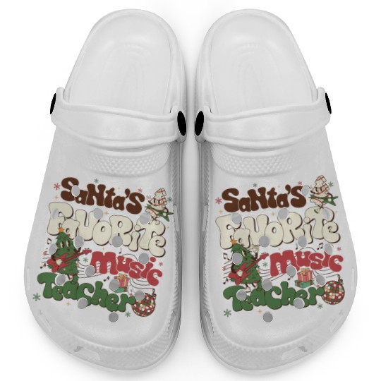 Music Teacher Christmas Clogs Santas Favorite
