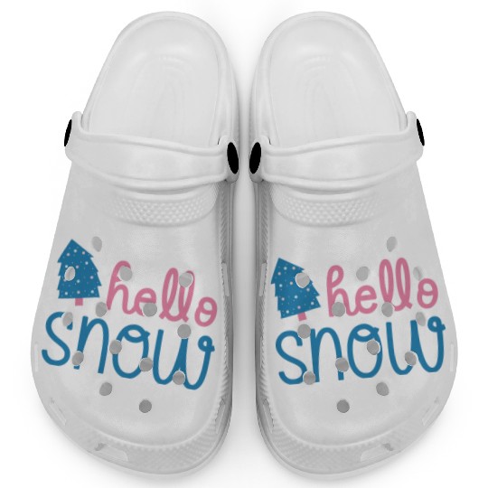 Winter Season Blue and Pink Clogs