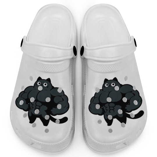 Black Cat Gym Cartoon Clogs