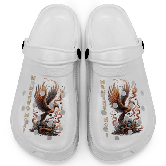 Memento Mori Phoenix Rebirth Fire Art Design Clogs