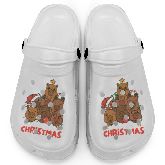 Capybara Christmas Tree Merry Christmas Clogs