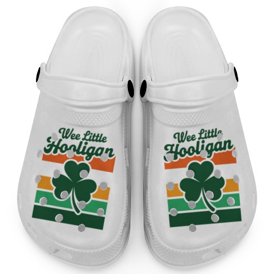 St Patricks Day Wee Little Hooligan Funny Clogs