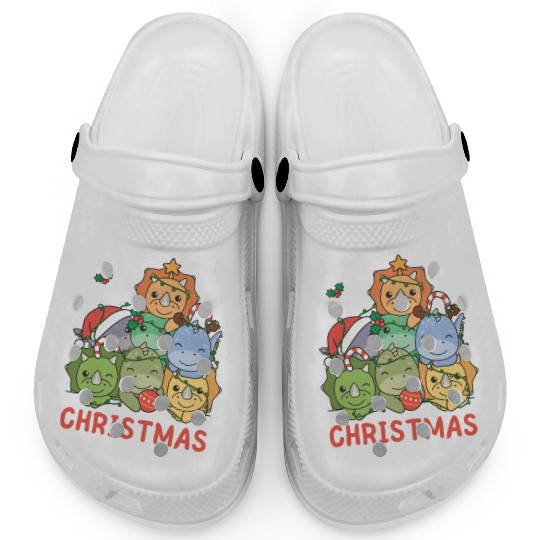 Dinosaur Christmas Tree Merry Christmas Clogs