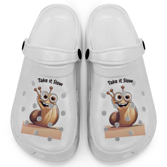 Happy Snail Motivational Art Clogs
