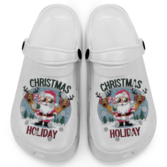 Cute Santa and Reindeer – Christmas Holiday Cheer Clogs