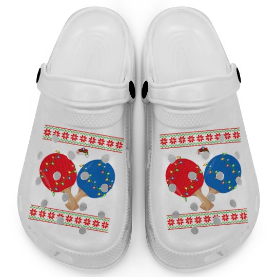 Table Tennis Player Christmas Clogs