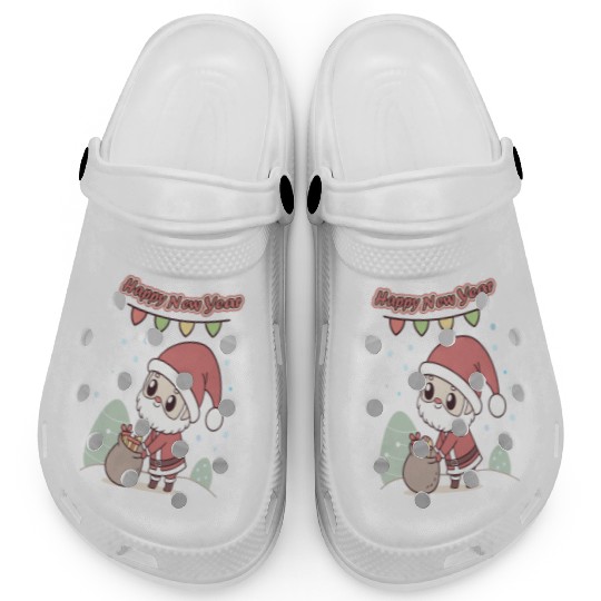 Chibi Santa Happy New Year Celebration Clogs