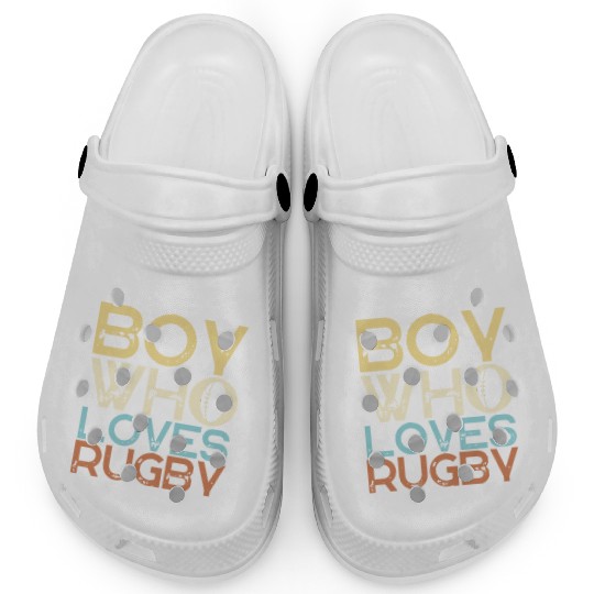 Rugby Player Just A Boy Who Loves Rugby Clogs