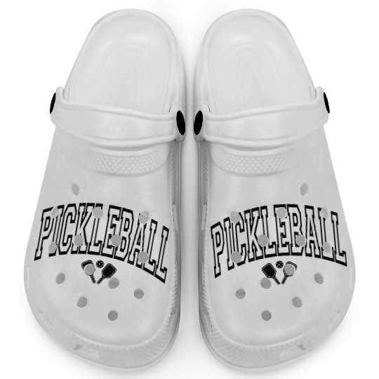 Pickleball Arched Letter Design with Paddles Clogs