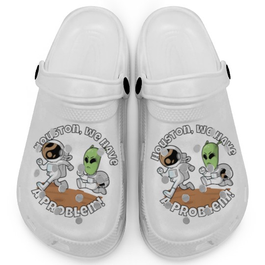 Houston, we have a problem! Funny alien Clogs