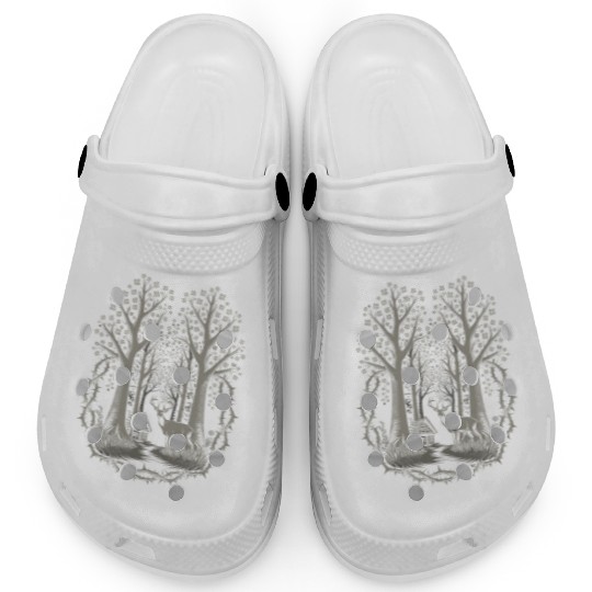 enchanting Forest Dark Cottagecore Scene Clogs