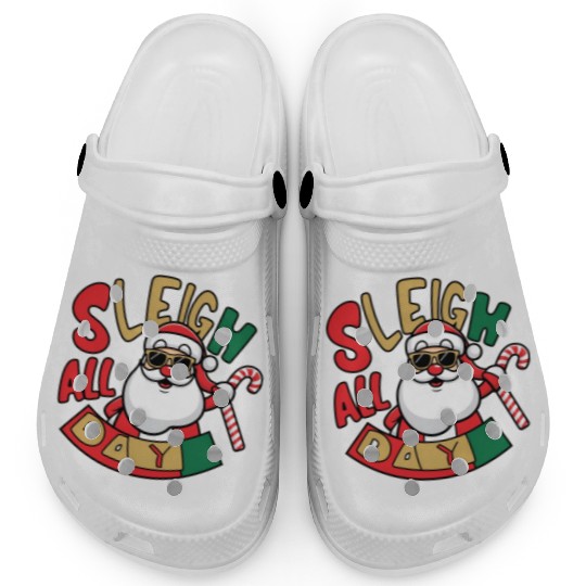 Sleigh All Day Christmas Design Clogs
