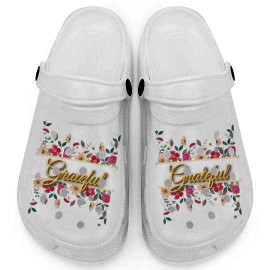Grateful Floral, Thanksgiving Female Design Clogs