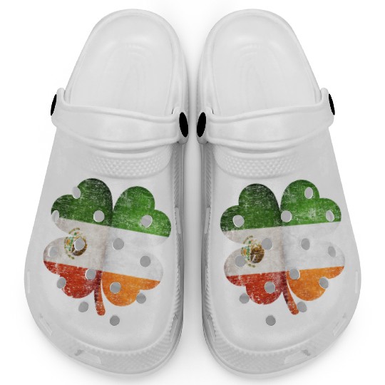 Mexican Irish Shamrock Mexico Ireland Flag Clogs