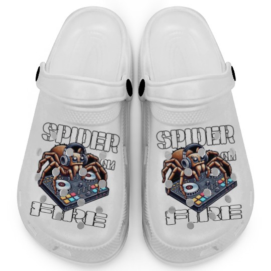 Spider On Fire-spider As A DJ Design Clogs