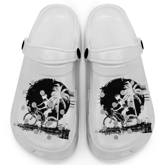 Cycling Girl Drawing Clogs