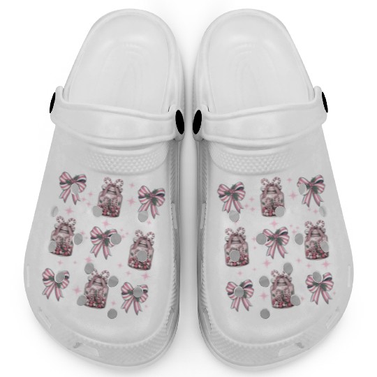 Christmas Coquette Bow, Merry Christmas Clogs