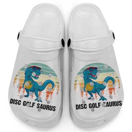 Disc Golfer Saurus - Disc Golf Dinosaur Clogs