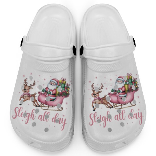 Sleigh All Day, Merry Christmas, Christmas Cute Clogs