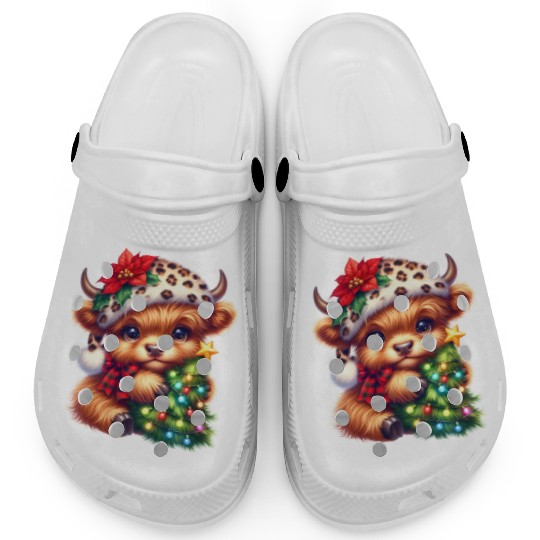 Christmas Merry Christmas For Gift Highland Cow Clogs