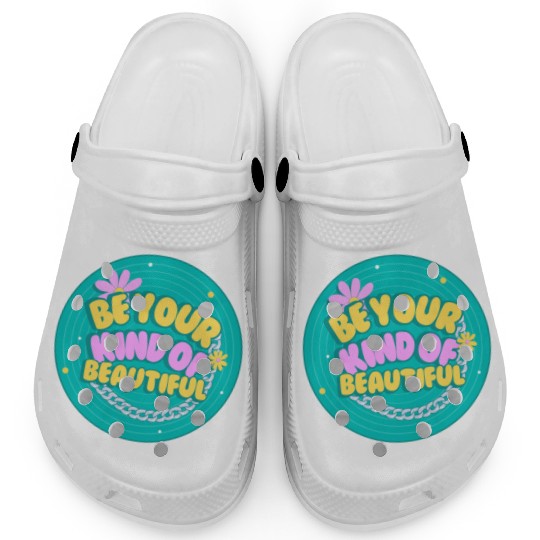 Green and Yellow Creative Retro Quotes Clogs