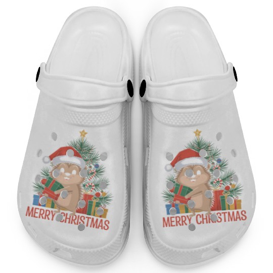 Christmas Hedgehog Santa Hat Clogs